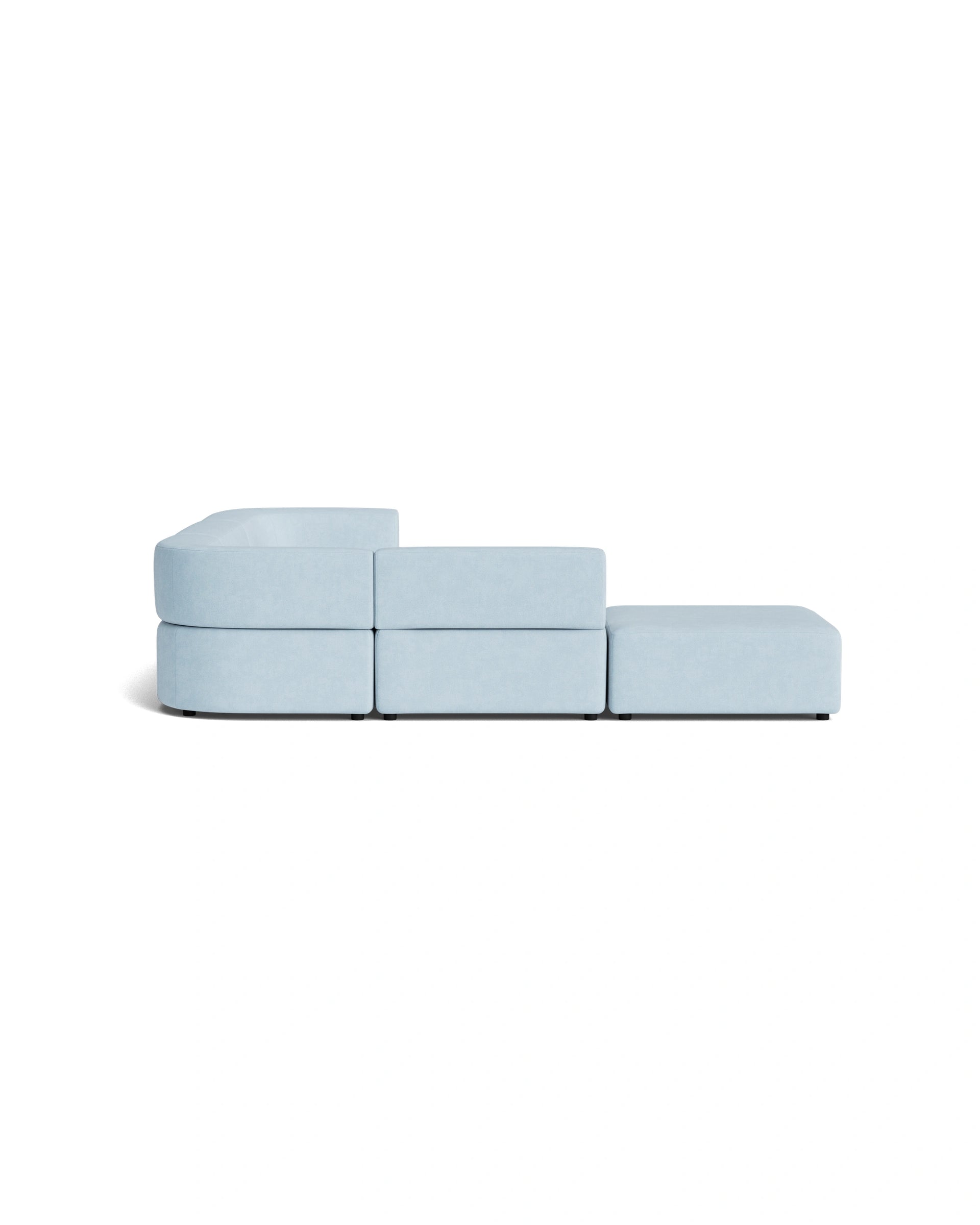 Stretch Open Corner Sofa - Fossil Powder Blue