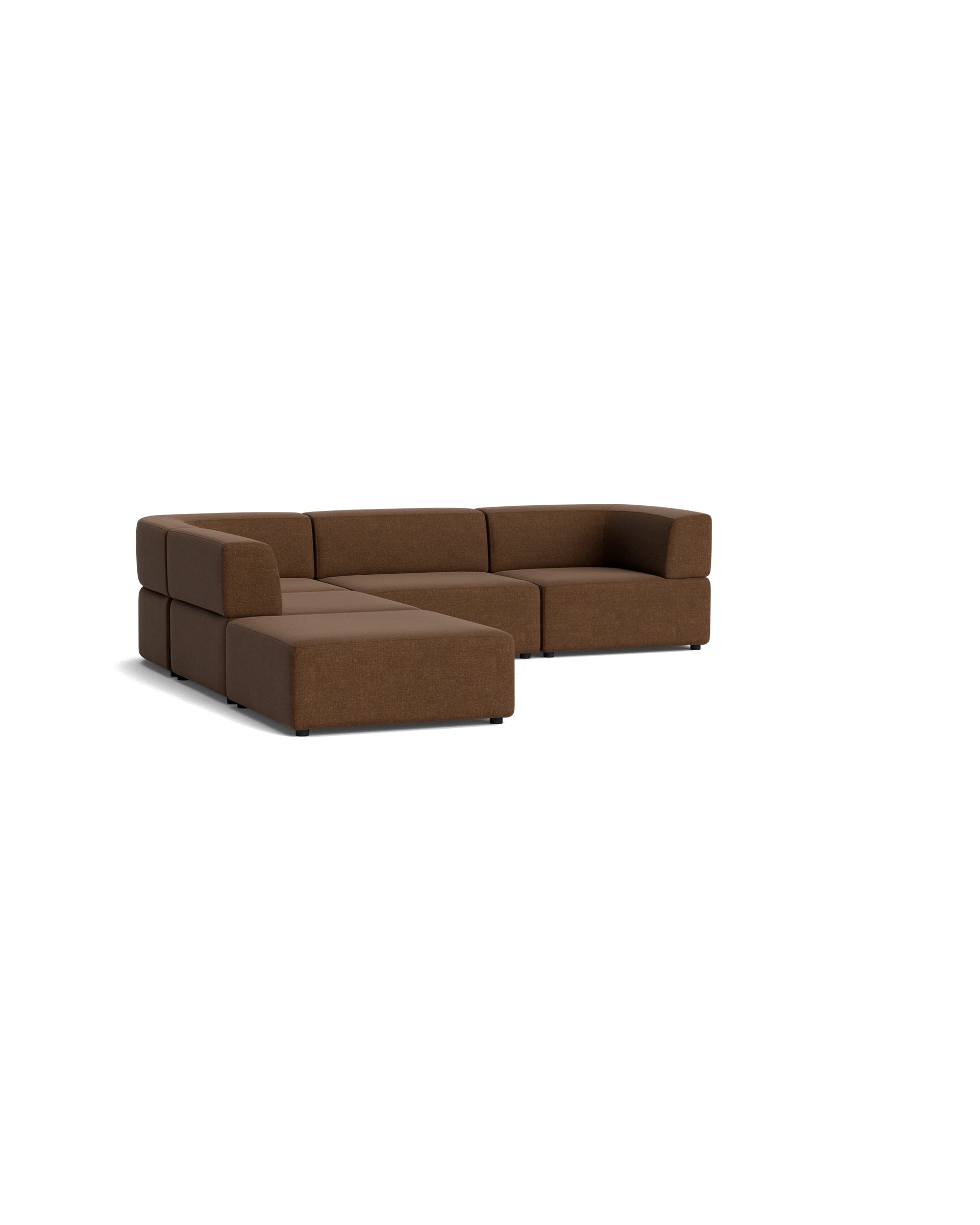 Stretch Open Corner Sofa - Fossil Chocolate