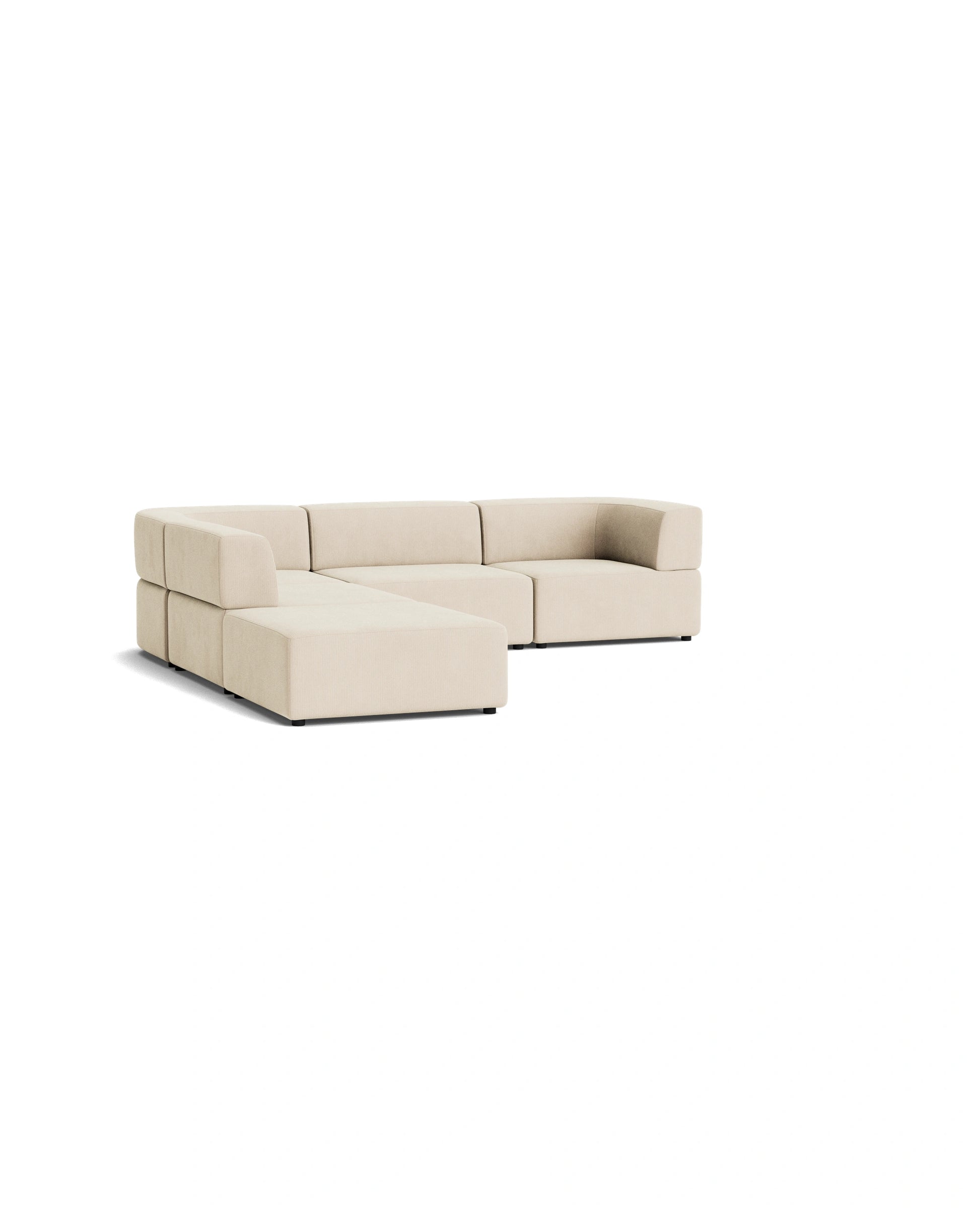 Stretch Open Corner Sofa - Corduroy Mist