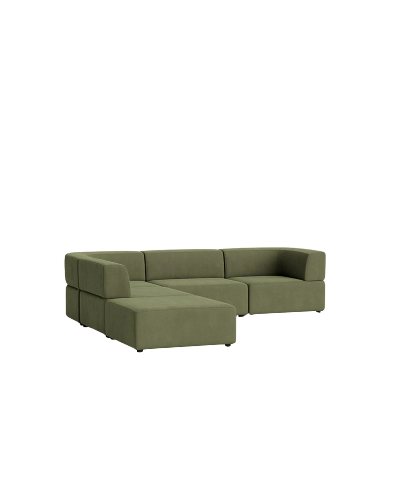Stretch Open Corner Sofa - Corduroy Forest