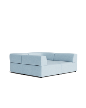 Stretch Pit Sofa - Fossil Powder Blue