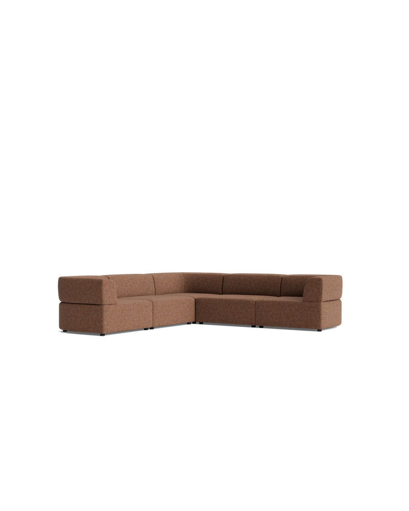 Stretch Corner Sofa - Fleck Rust