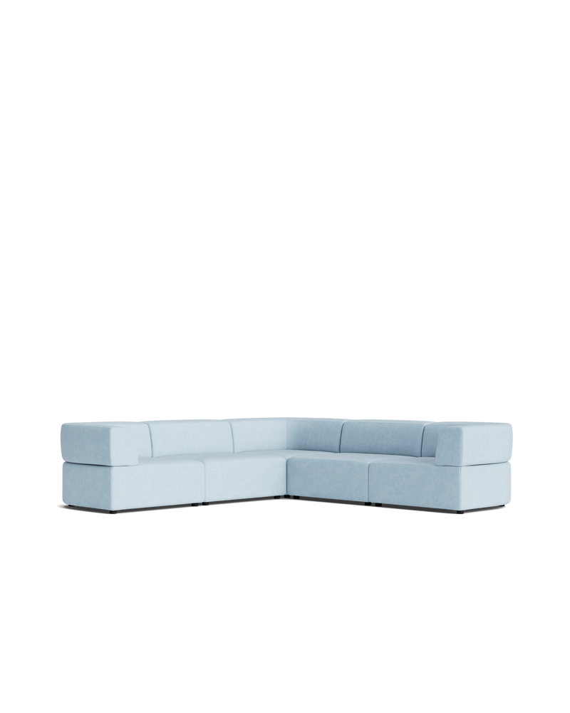 Stretch Corner Sofa - Fossil Powder Blue