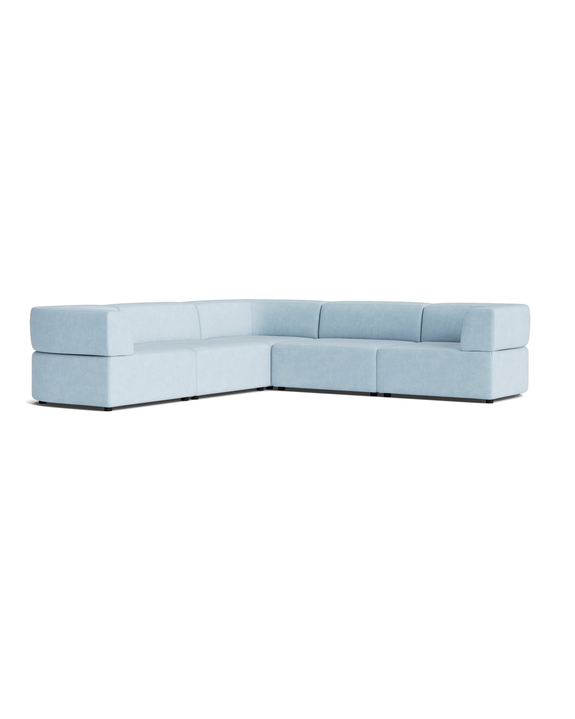 Stretch Corner Sofa - Fossil Powder Blue