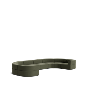 Stretch U Shape Modular Sofa - Eden Leaf