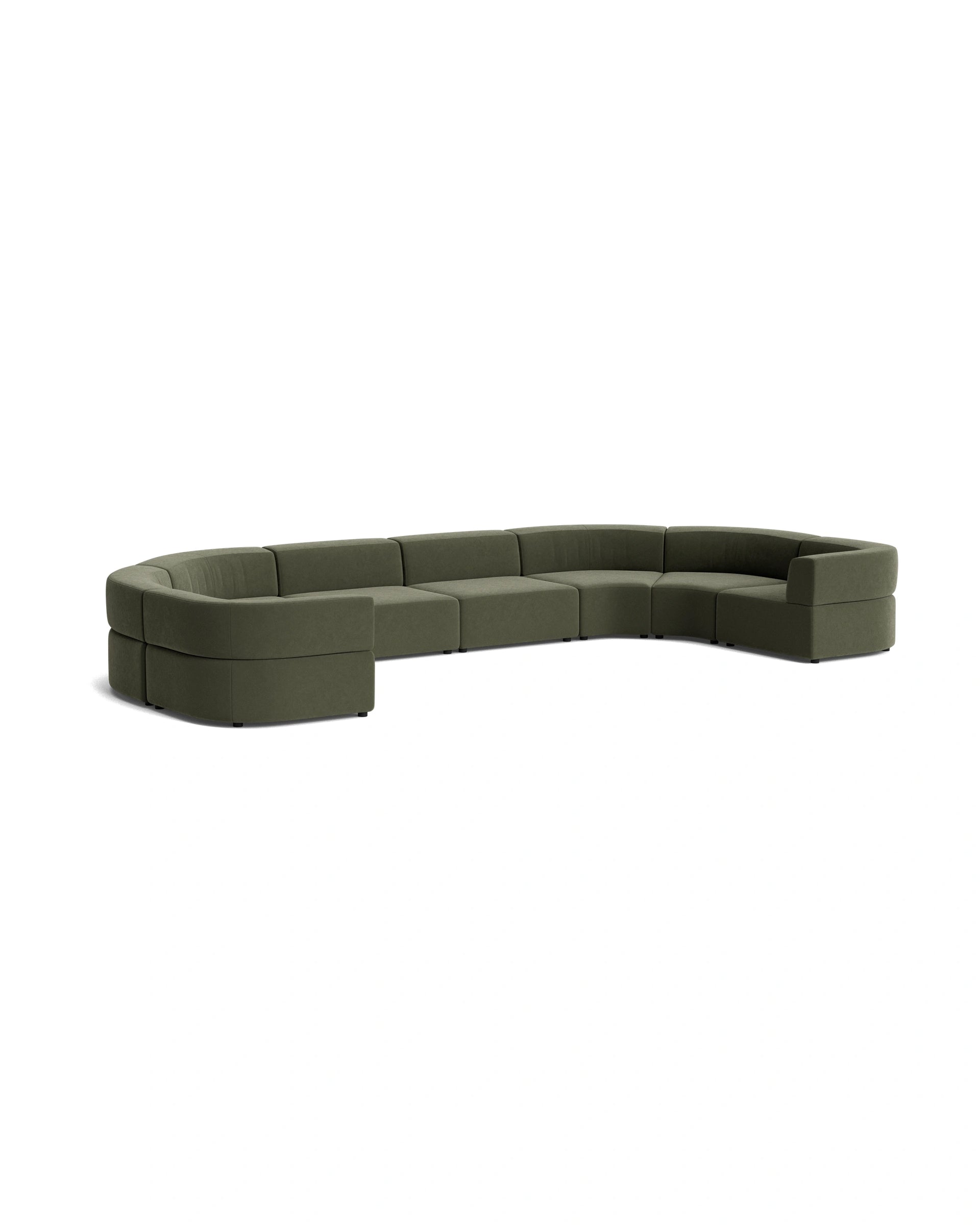 Stretch U Shape Modular Sofa - Eden Leaf