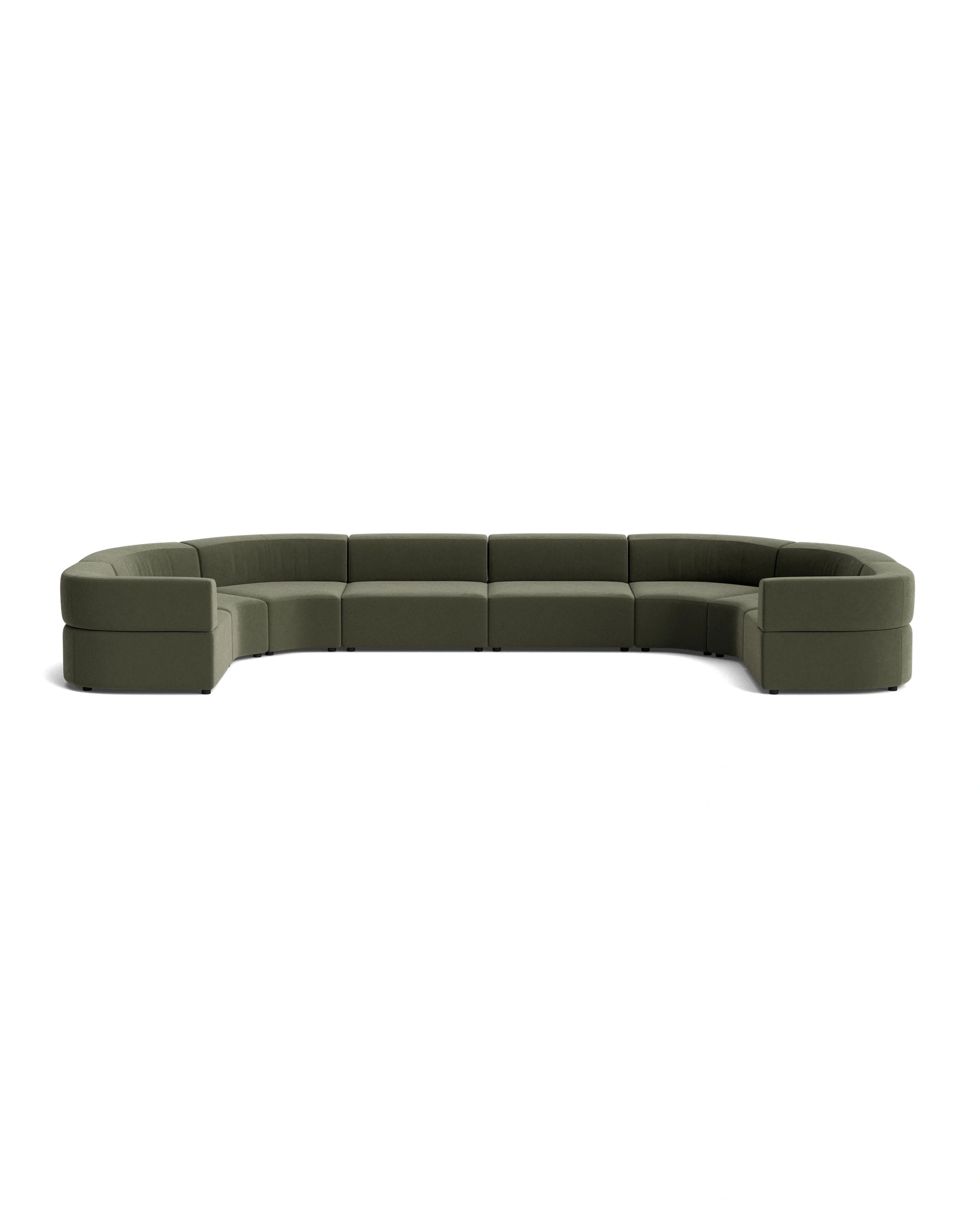 Stretch U Shape Modular Sofa - Eden Leaf