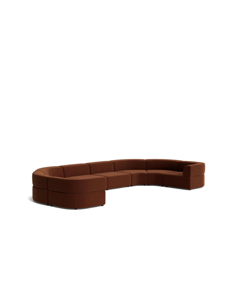 Stretch U Shape Modular Sofa - Eden Brick