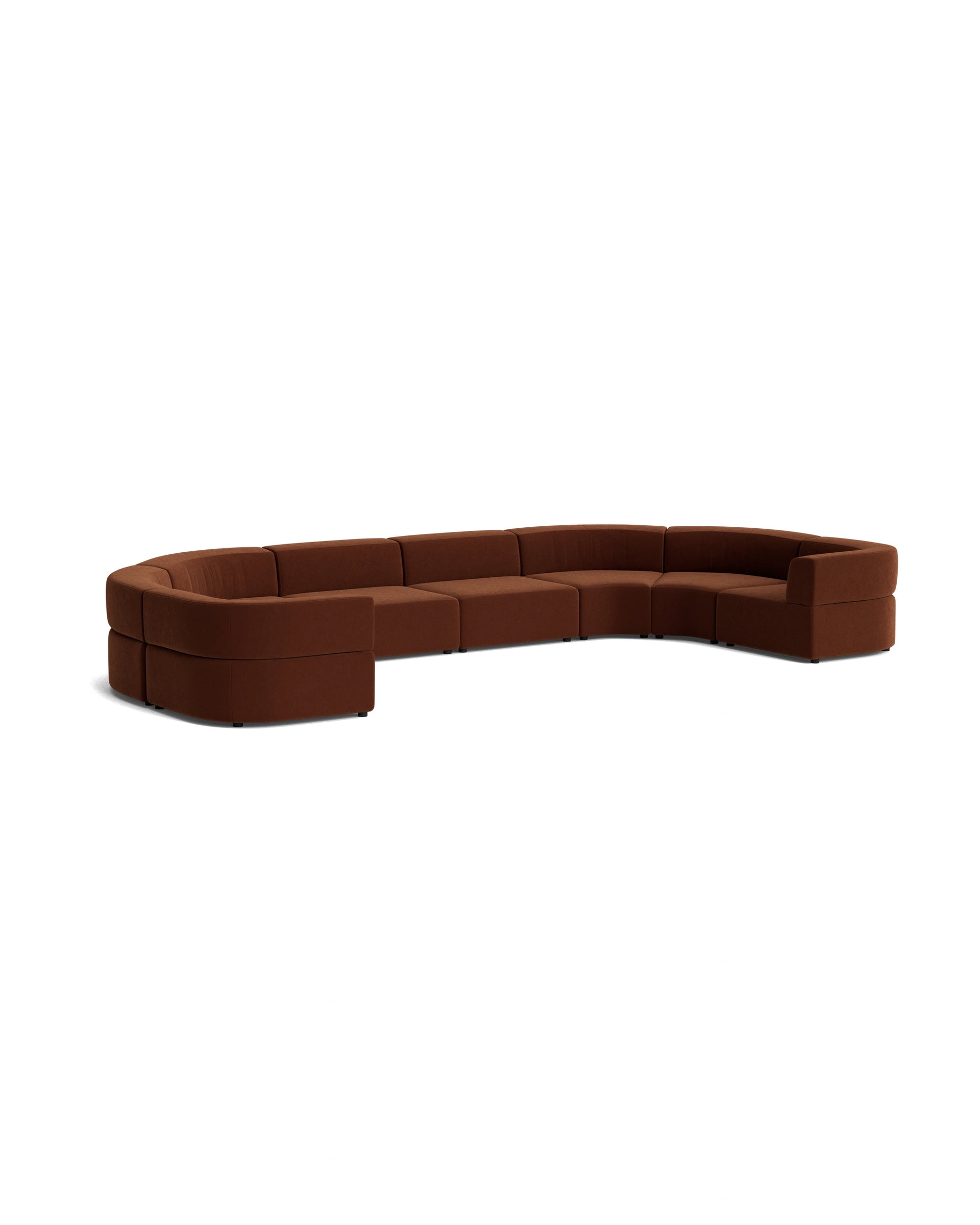 Stretch U Shape Modular Sofa - Eden Brick