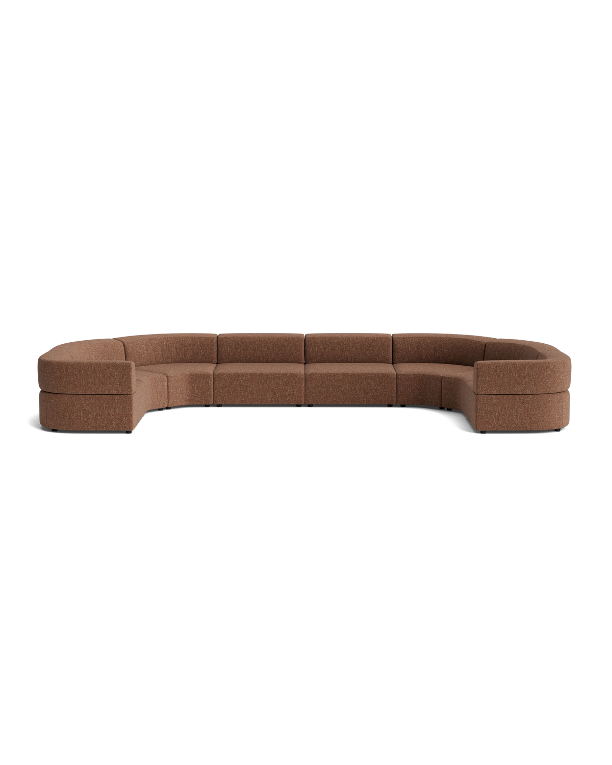 Stretch U Shape Modular Sofa - Fleck Rust