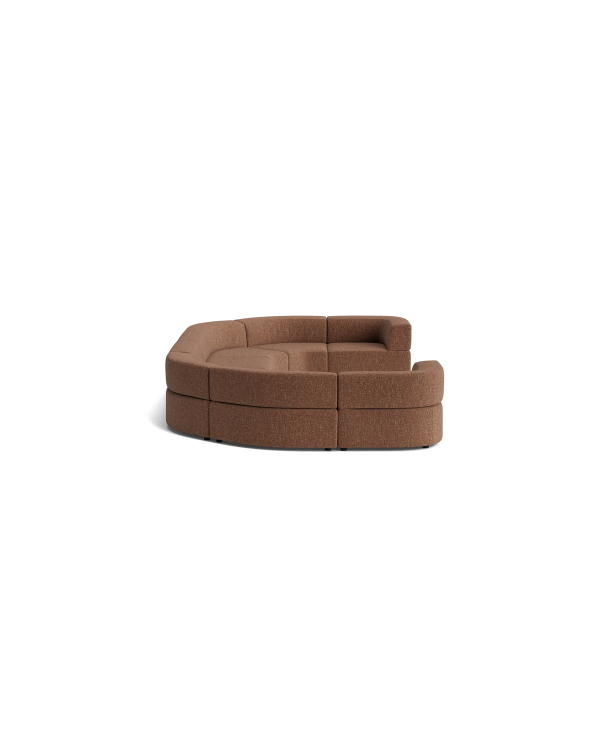 Stretch U Shape Modular Sofa - Fleck Rust