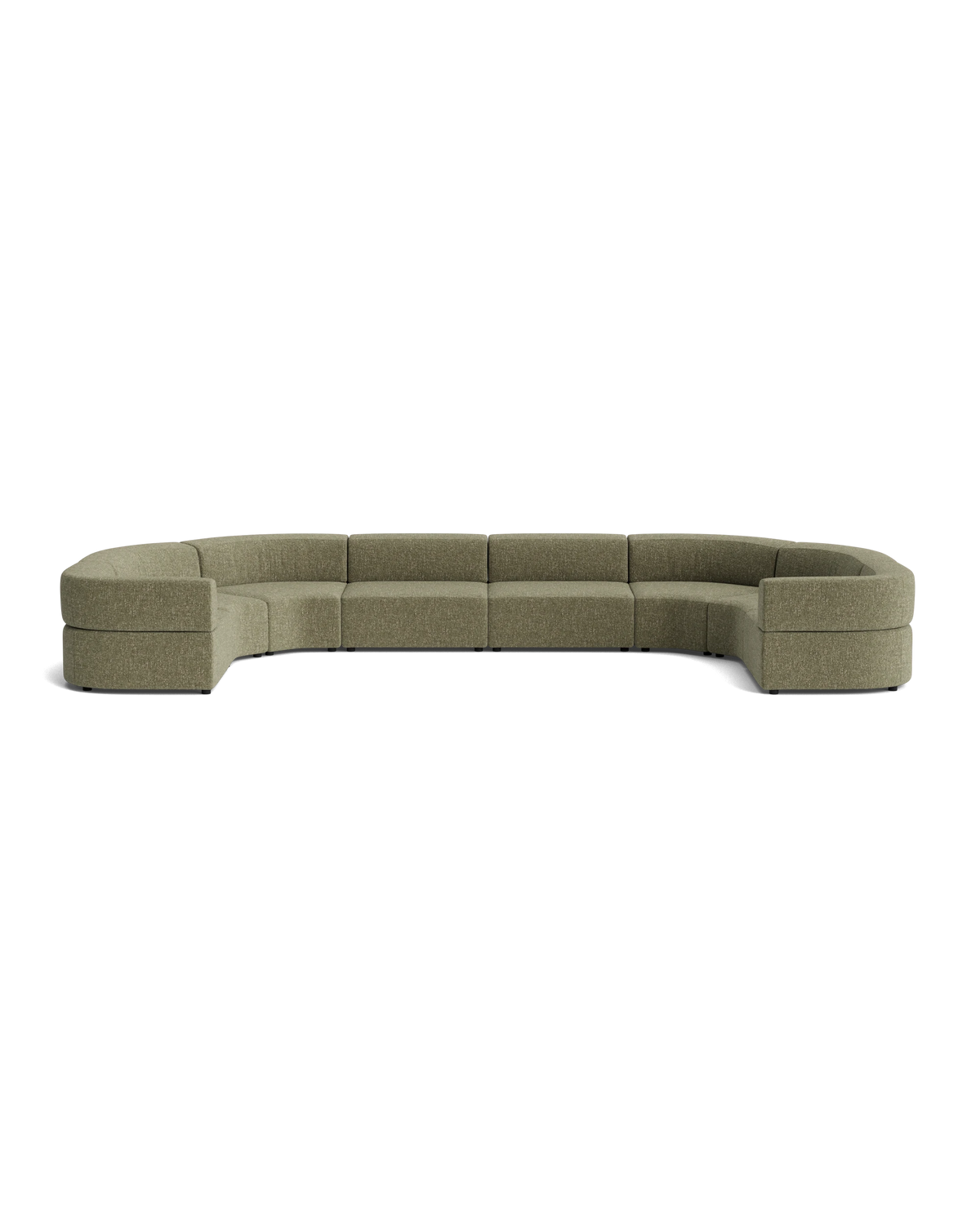 Stretch U Shape Modular Sofa - Fleck Olive