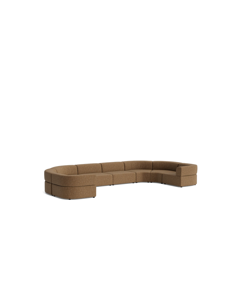 Stretch U Shape Modular Sofa - Fleck Ginger