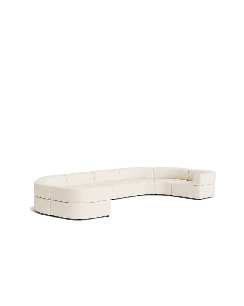 Stretch U Shape Modular Sofa - Fossil Vanilla