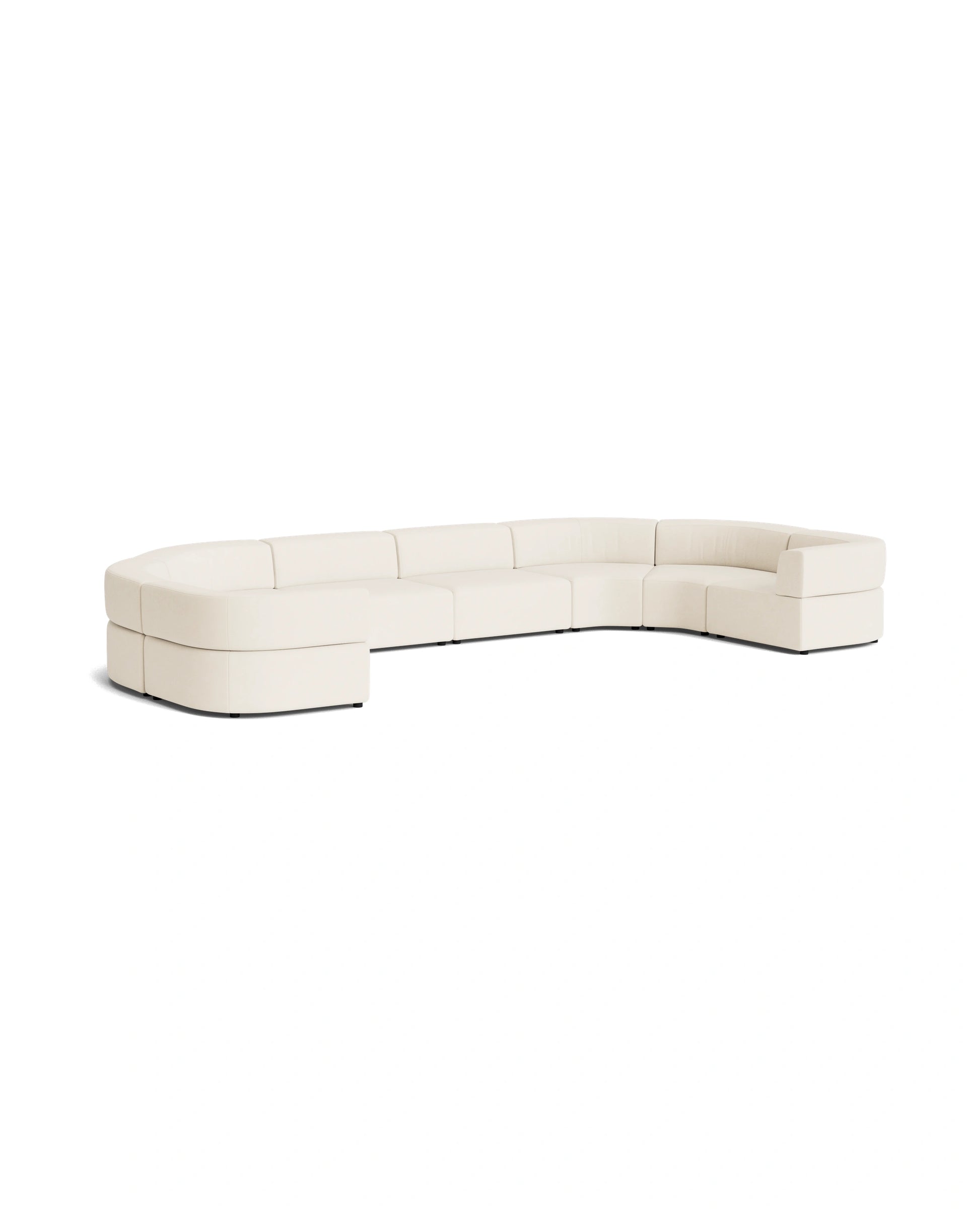 Stretch U Shape Modular Sofa - Fossil Vanilla