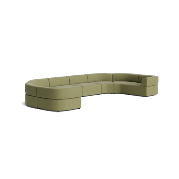Stretch U Shape Modular Sofa - Fossil Eucalyptus