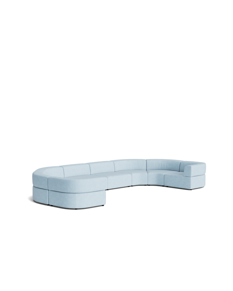 Stretch U Shape Modular Sofa - Fossil Powder Blue