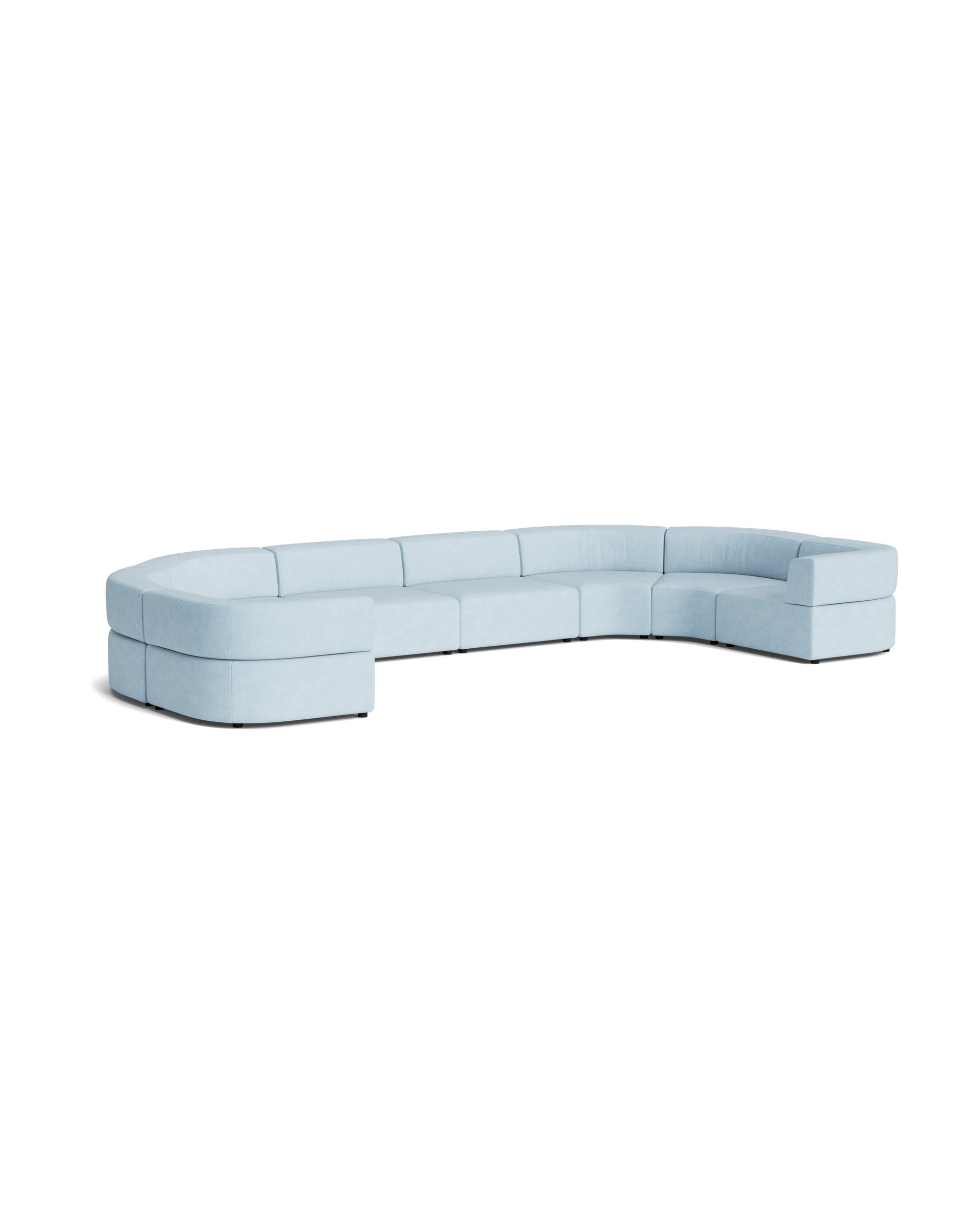 Stretch U Shape Modular Sofa - Fossil Powder Blue