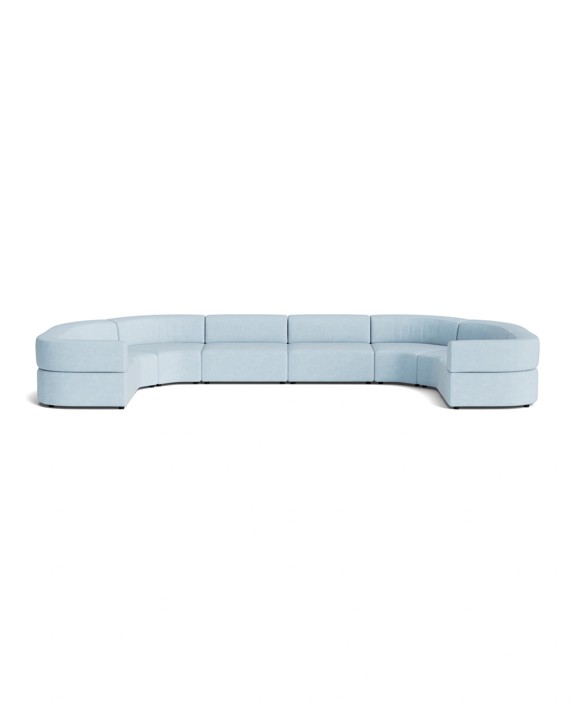 Stretch U Shape Modular Sofa - Fossil Powder Blue