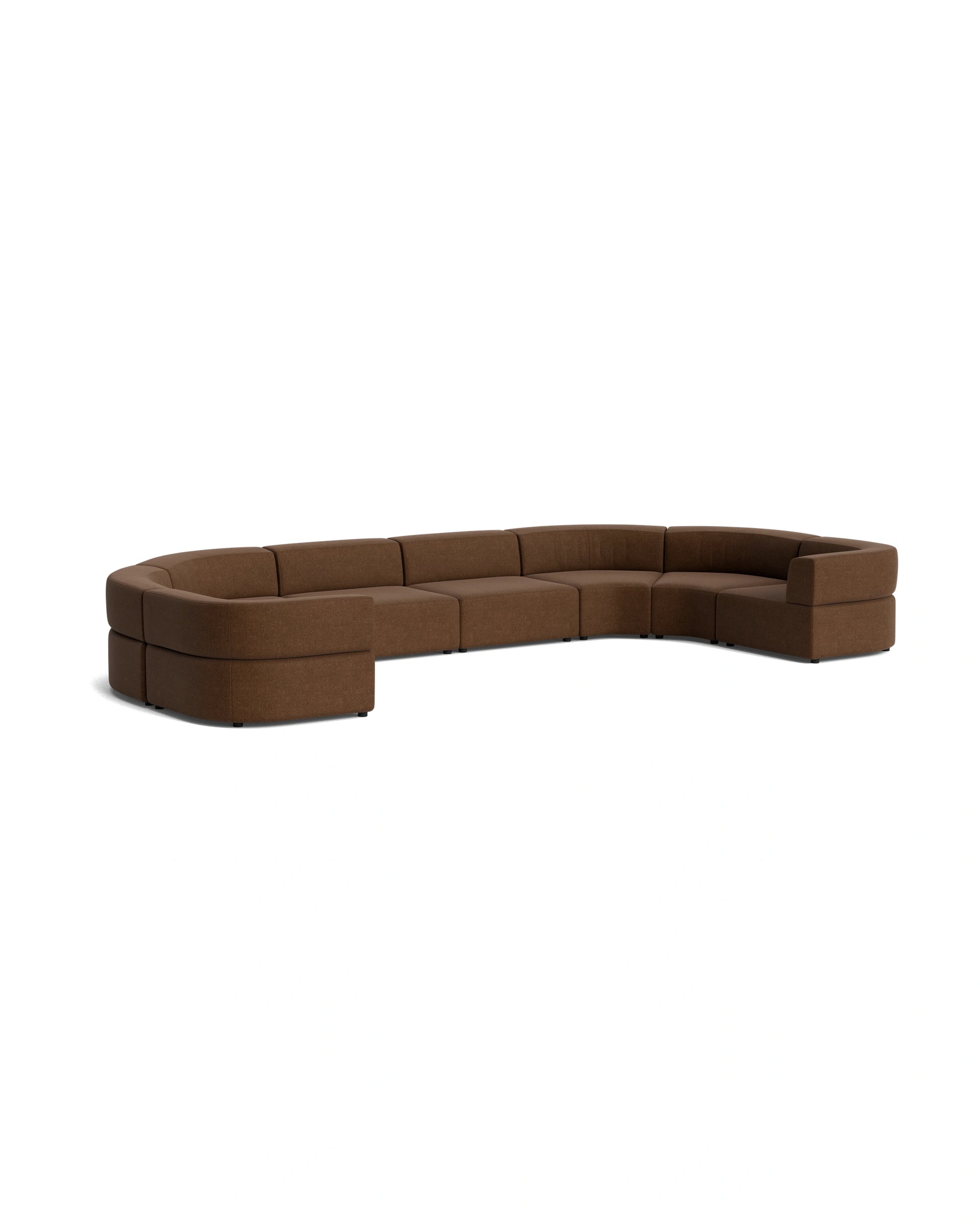 Stretch U Shape Modular Sofa - Fossil Chocolate