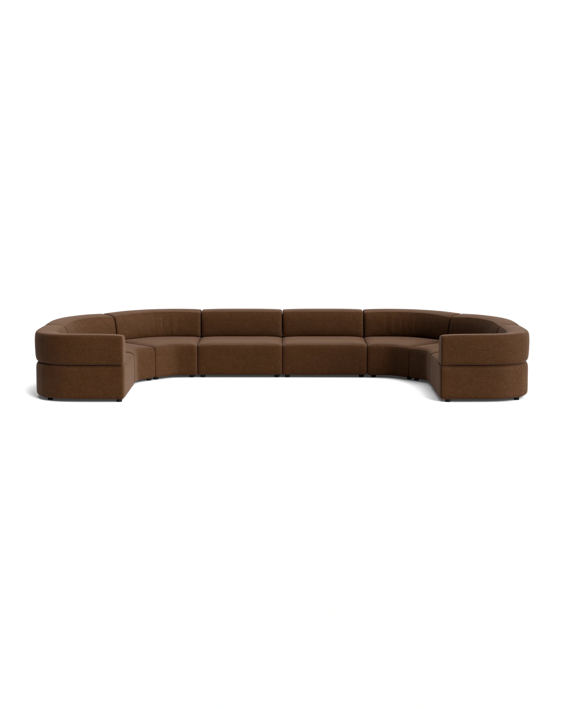 Stretch U Shape Modular Sofa - Fossil Chocolate