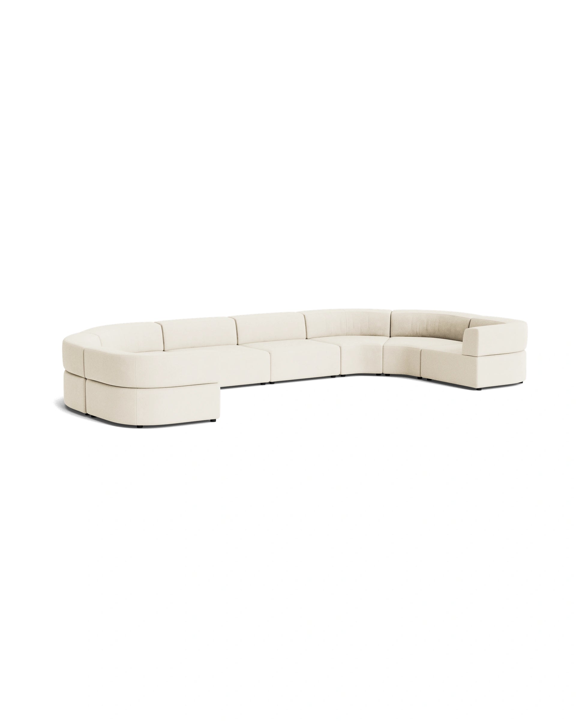 Stretch U Shape Modular Sofa - Corduroy Off White