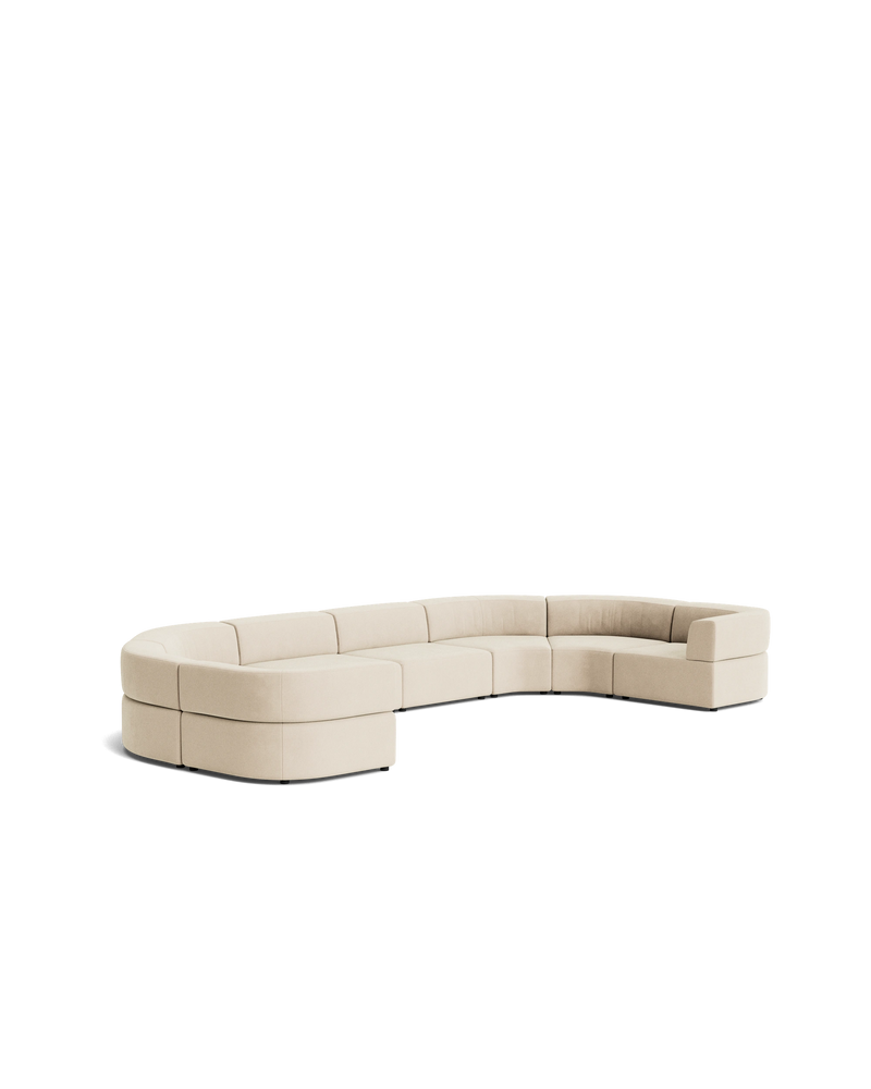 Stretch U Shape Modular Sofa - Corduroy Mist