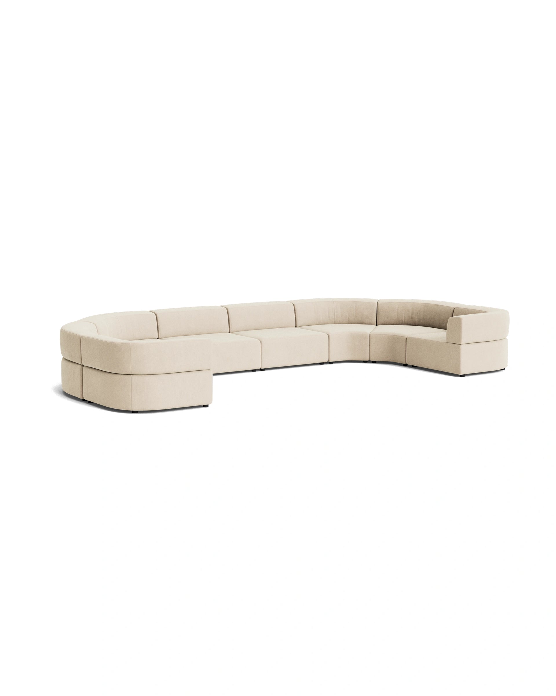 Stretch U Shape Modular Sofa - Corduroy Mist