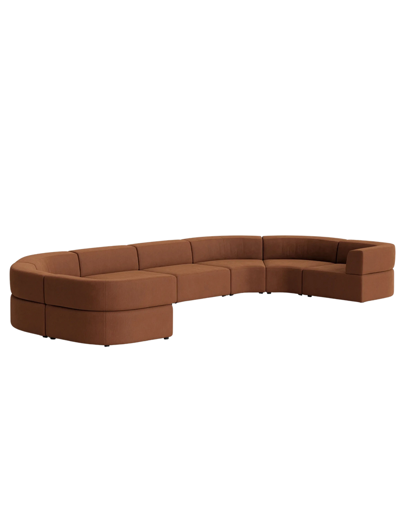 Stretch U Shape Modular Sofa - Corduroy Cocoa