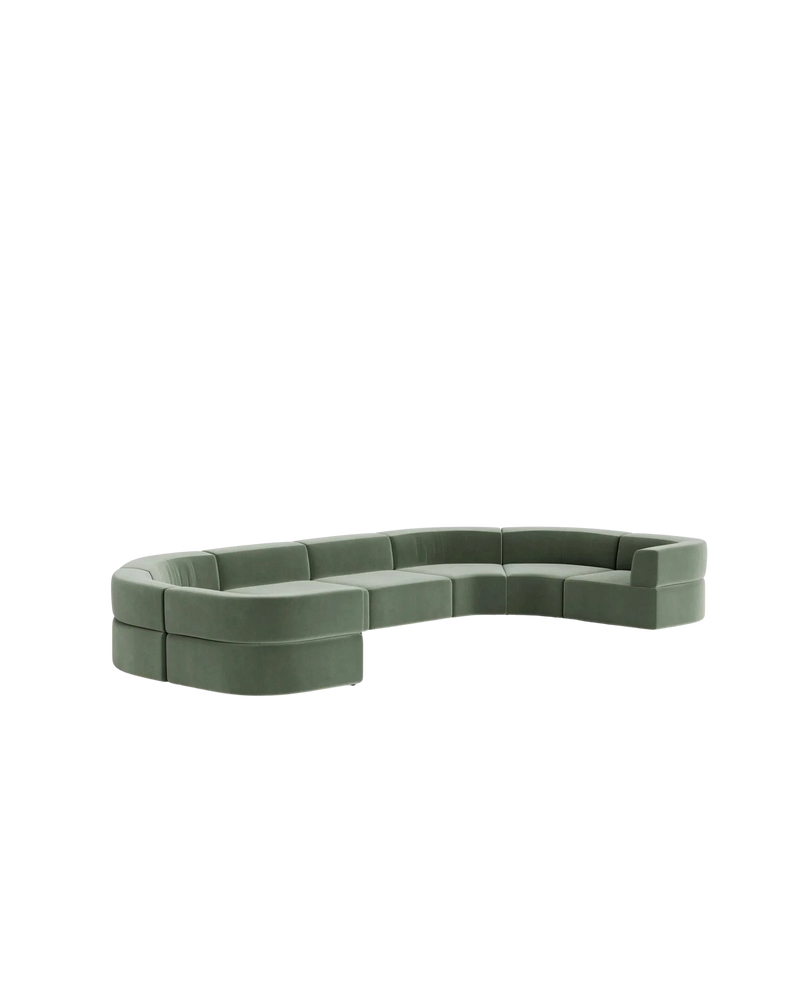 Stretch U Shape Modular Sofa - Opal Ocean