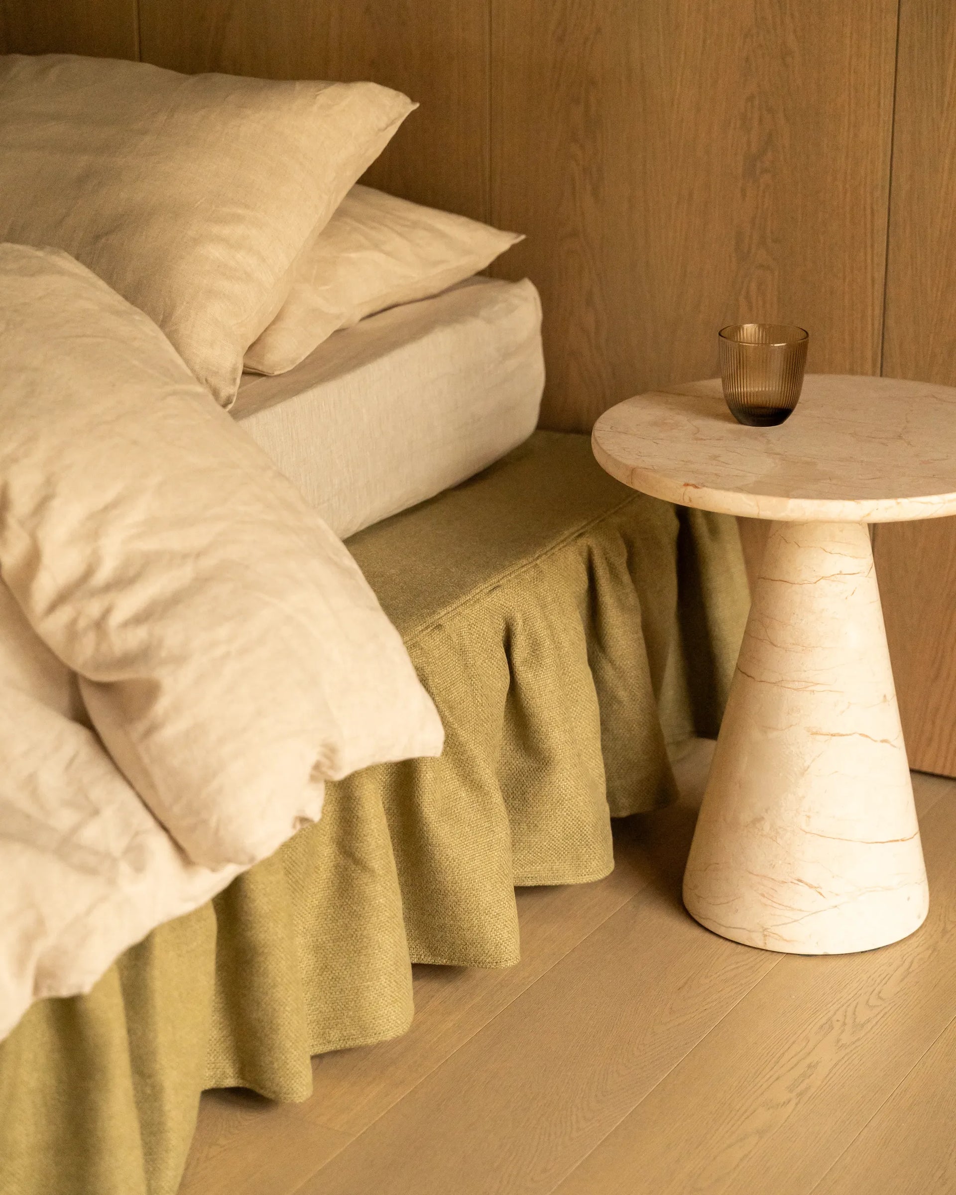 Ritual Queen Bed Skirt - Fossil Eucalyptus