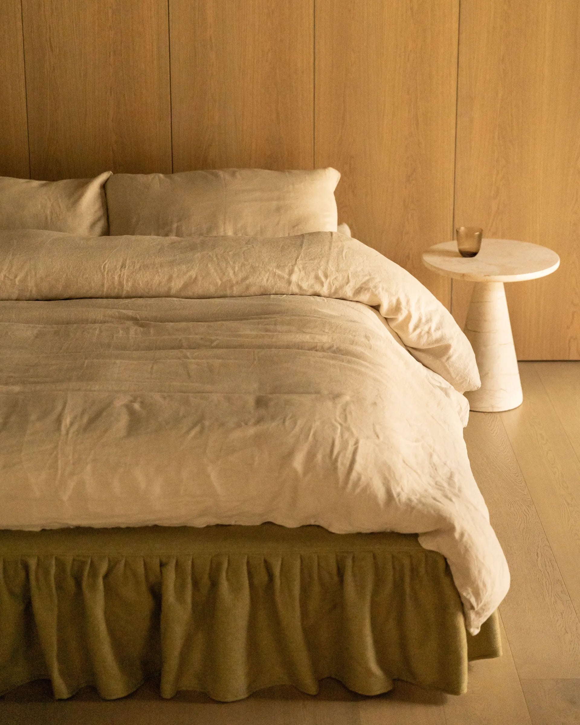 Ritual Queen Bed Skirt - Fossil Eucalyptus