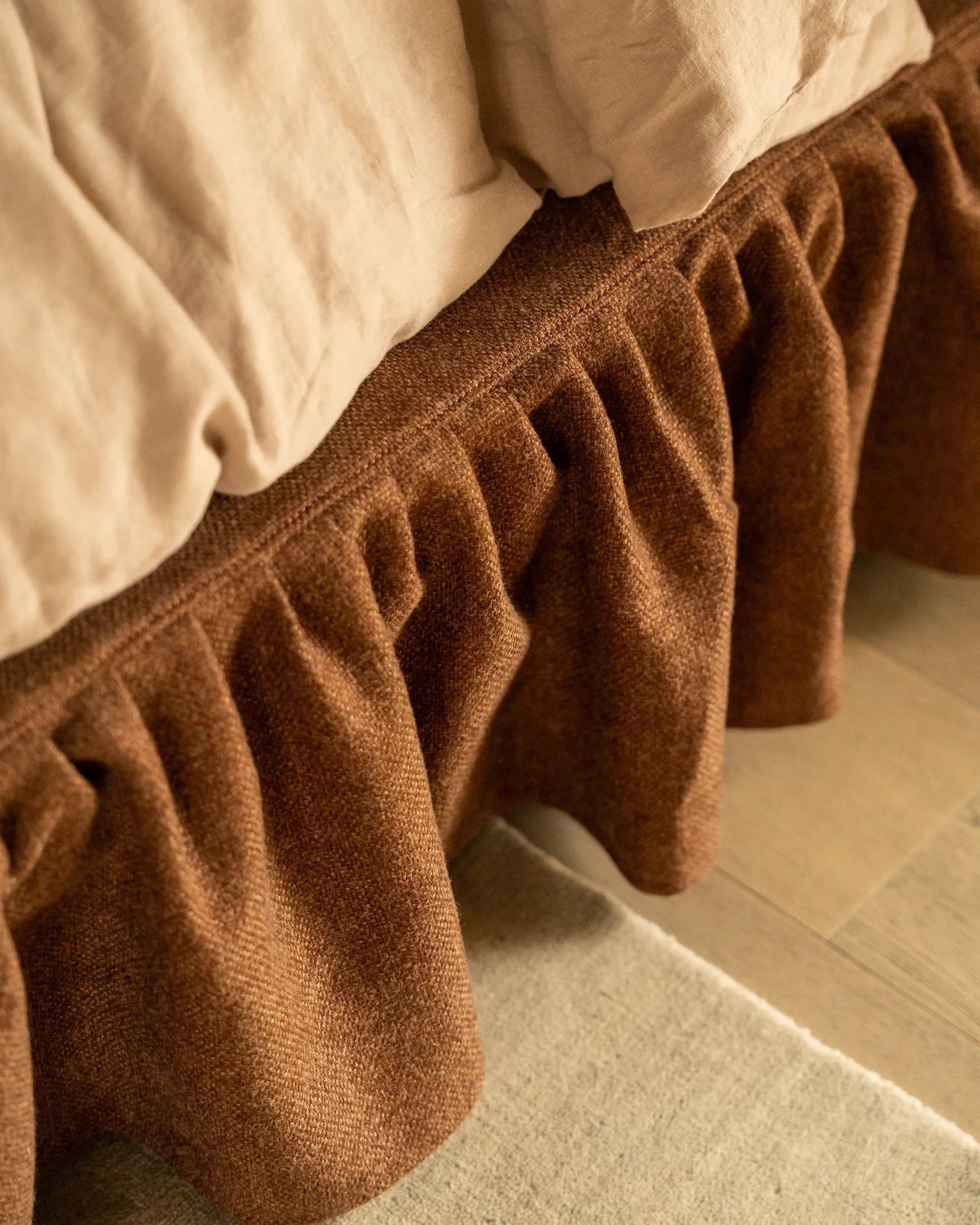 Ritual Queen Bed Skirt - Fossil Chocolate