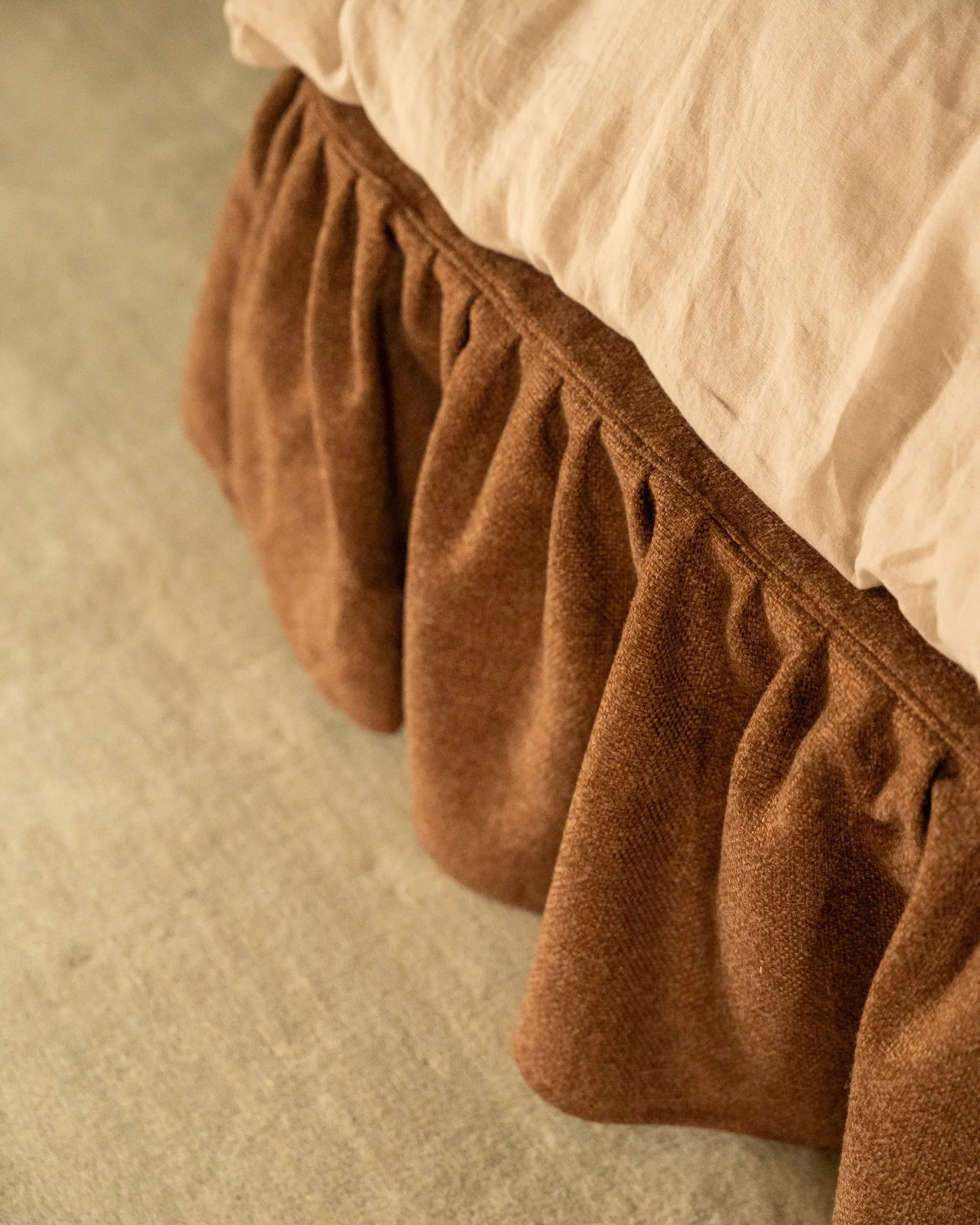 Ritual Queen Bed Skirt - Fossil Chocolate