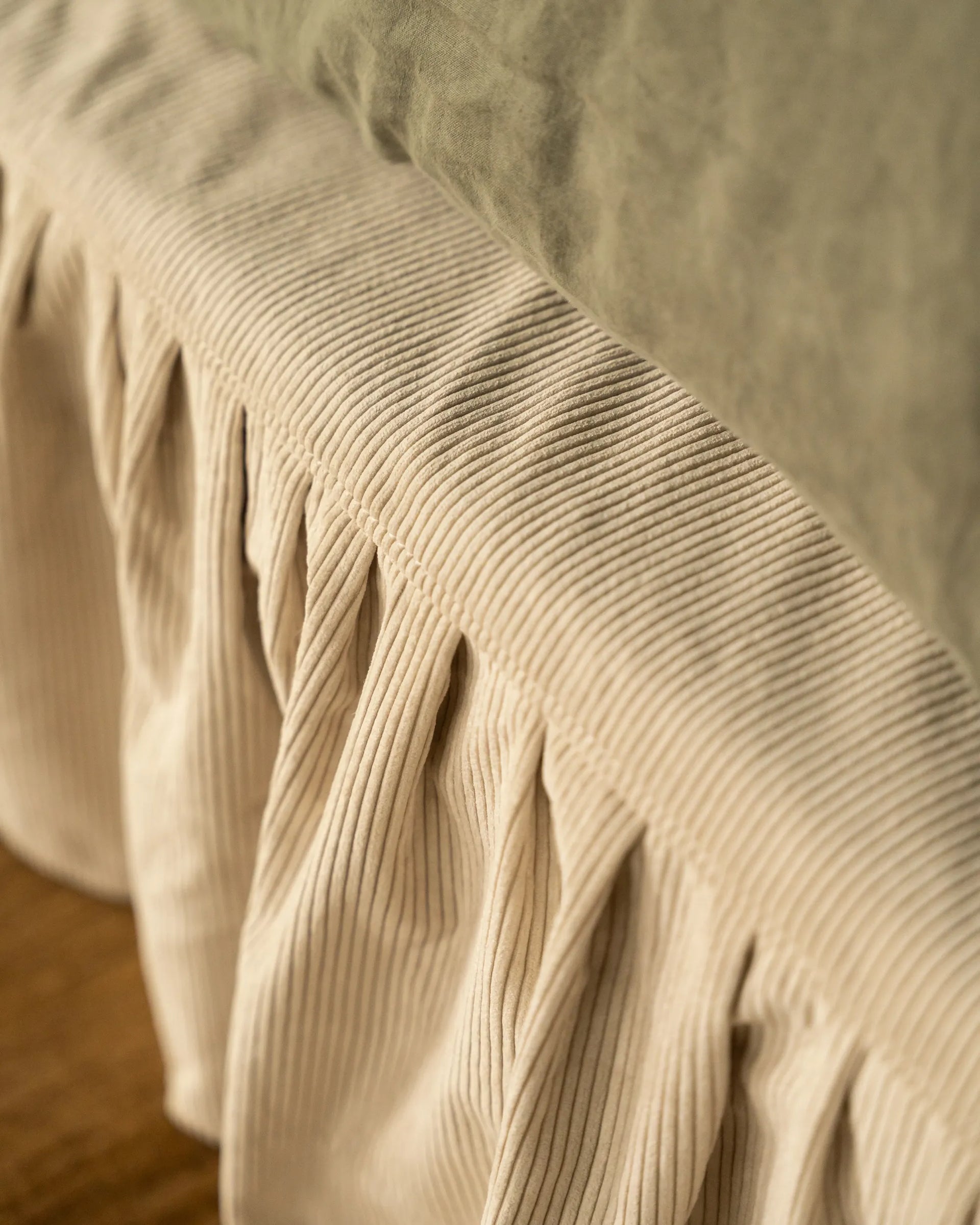 Ritual Queen Bed Skirt - Corduroy Off White