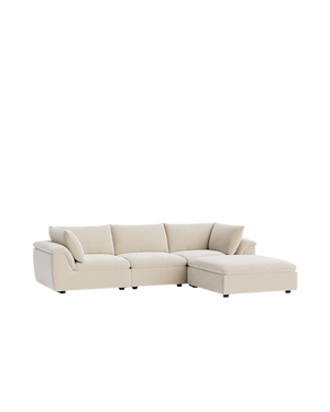 Melt 4 Seater Chaise Sofa - Eden Ecru