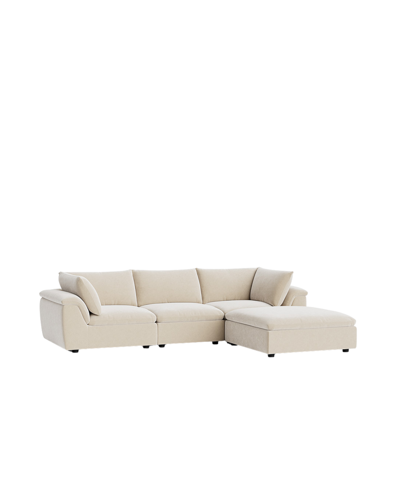 Melt 4 Seater Chaise Sofa - Eden Ecru