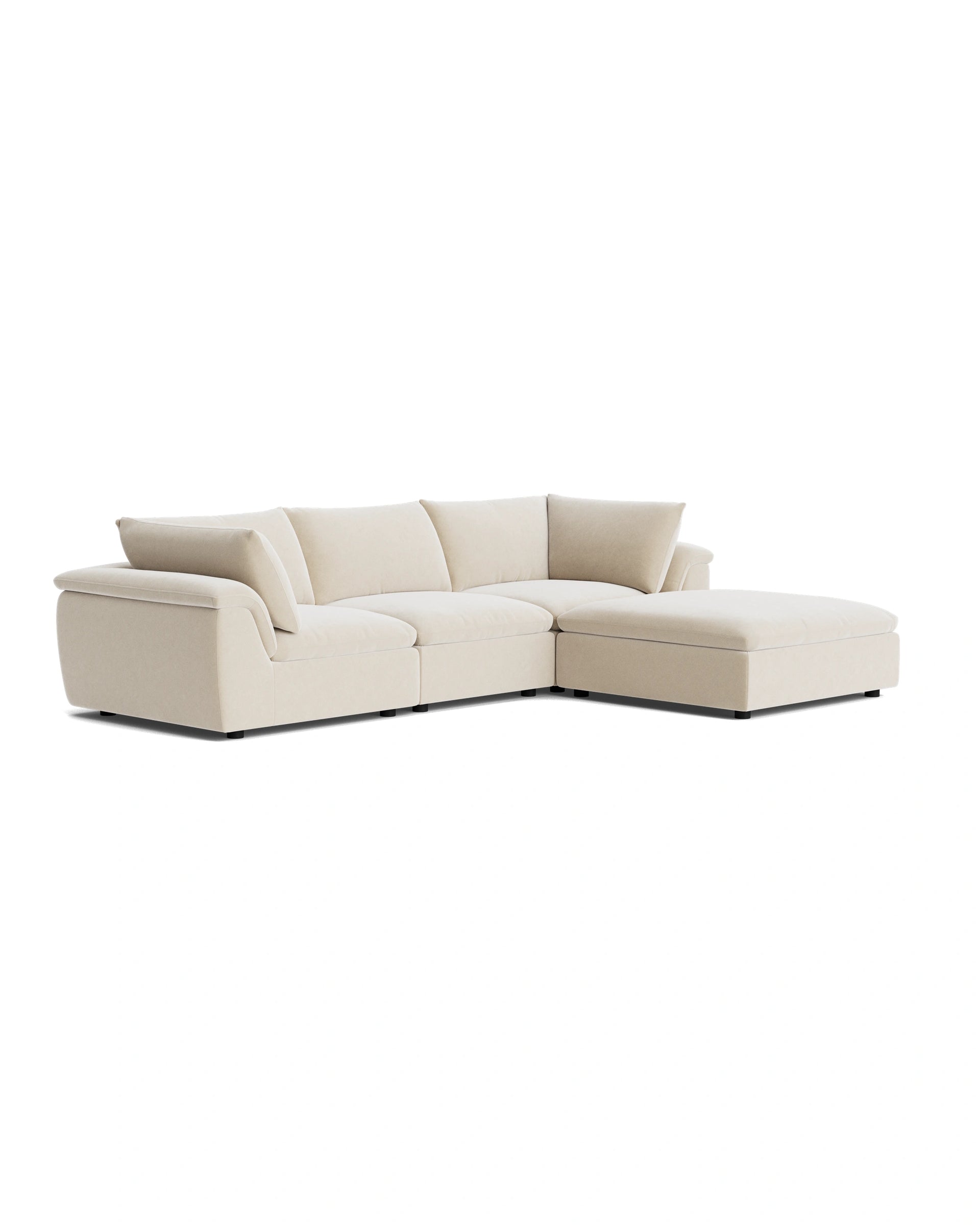 Melt 4 Seater Chaise Sofa - Eden Ecru