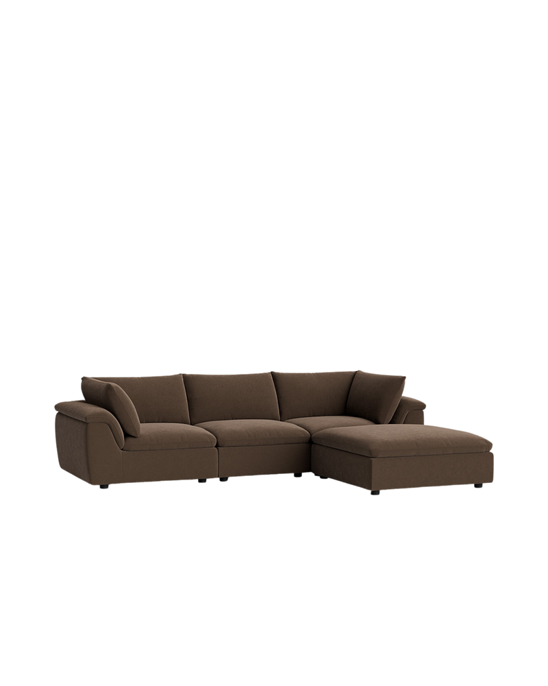 Melt 4 Seater Chaise Sofa - Eden Java