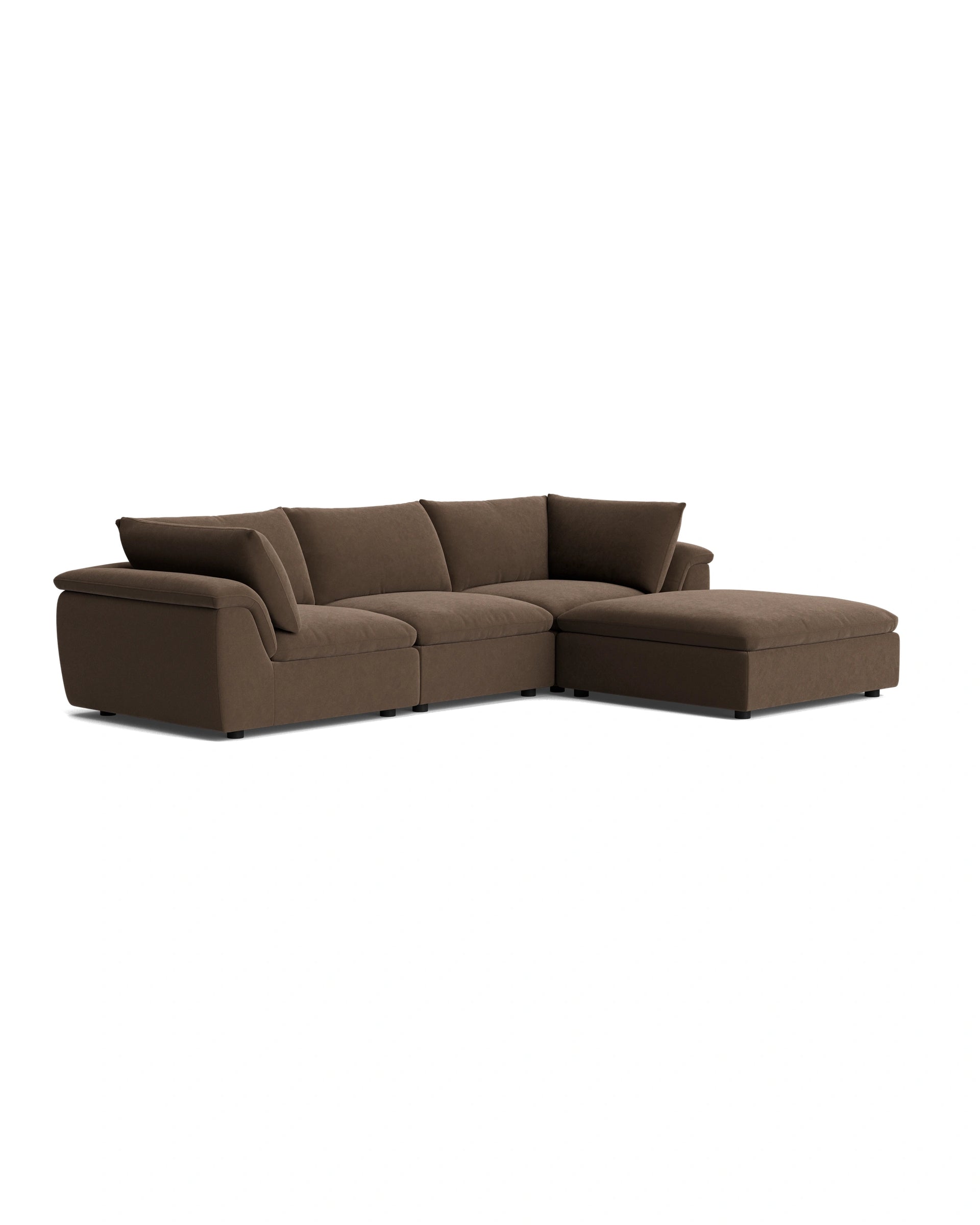 Melt 4 Seater Chaise Sofa - Eden Java