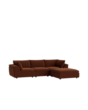 Melt 4 Seater Chaise Sofa - Eden Brick