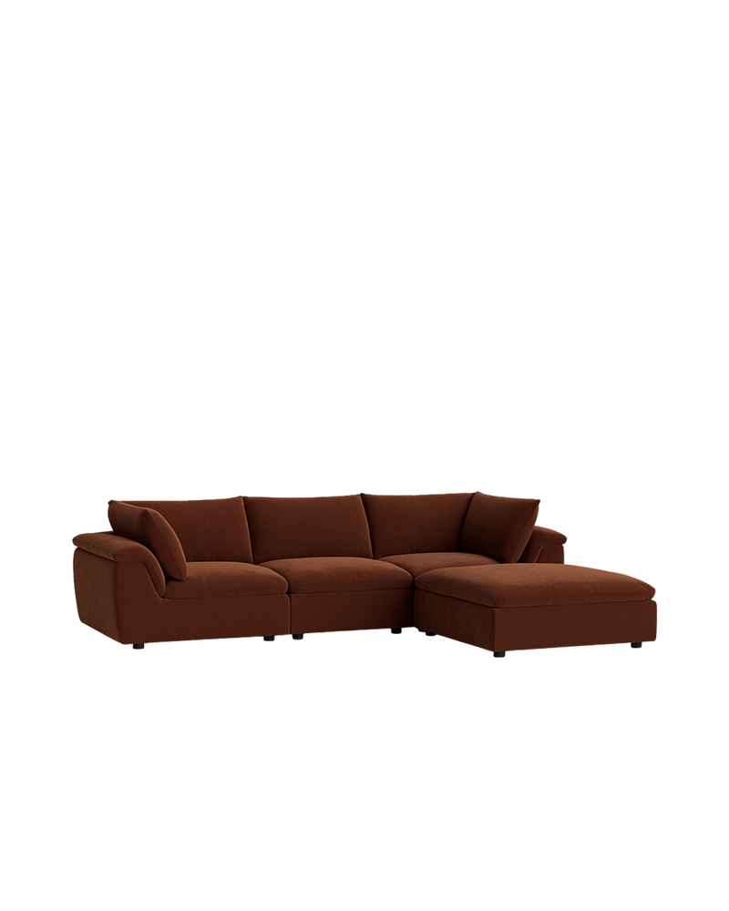 Melt 4 Seater Chaise Sofa - Eden Brick