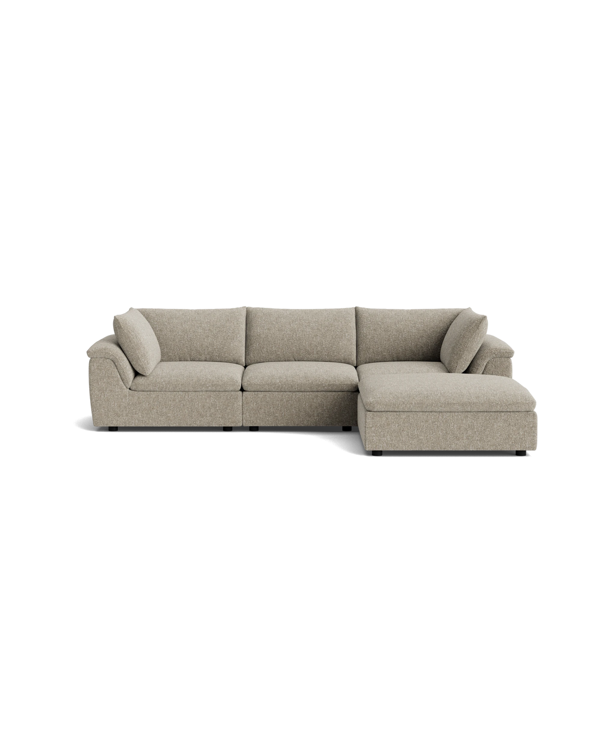 Melt 4 Seater Chaise Sofa - Fleck Smoke