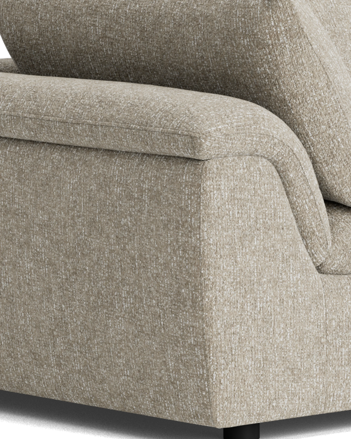 Melt 4 Seater Chaise Sofa - Fleck Smoke