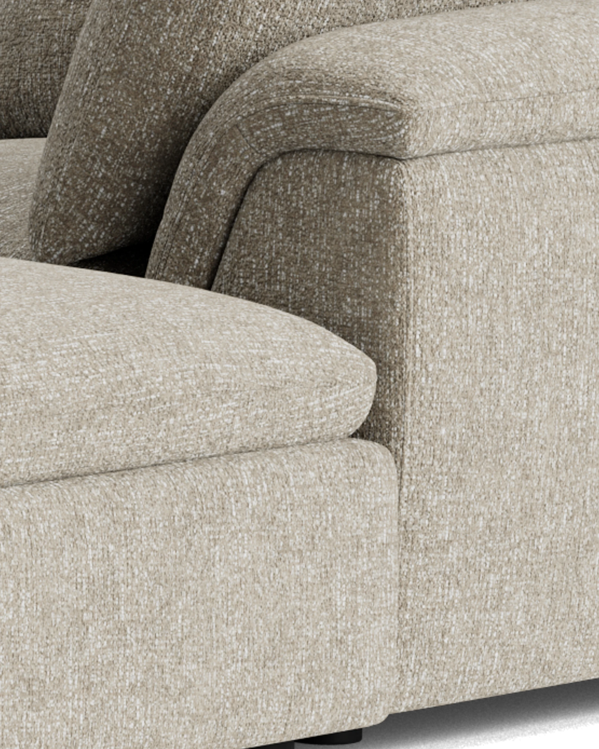 Melt 4 Seater Chaise Sofa - Fleck Smoke