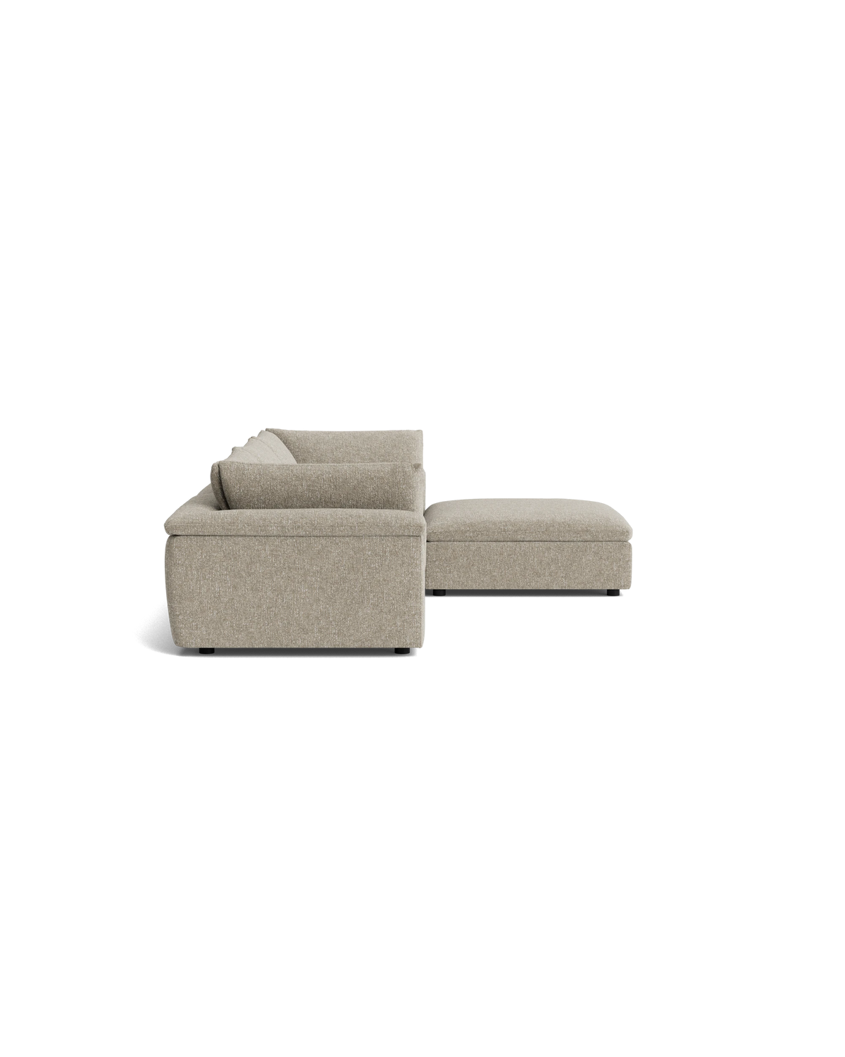 Melt 4 Seater Chaise Sofa - Fleck Smoke