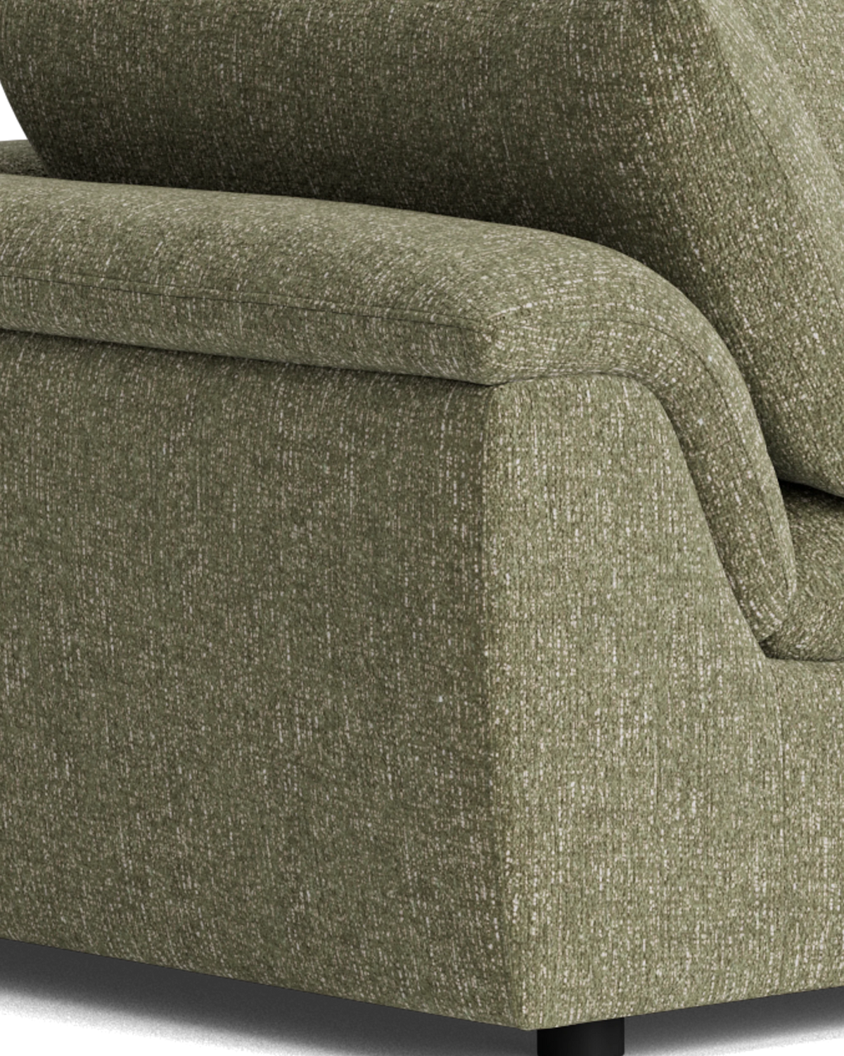 Melt 4 Seater Chaise Sofa - Fleck Olive