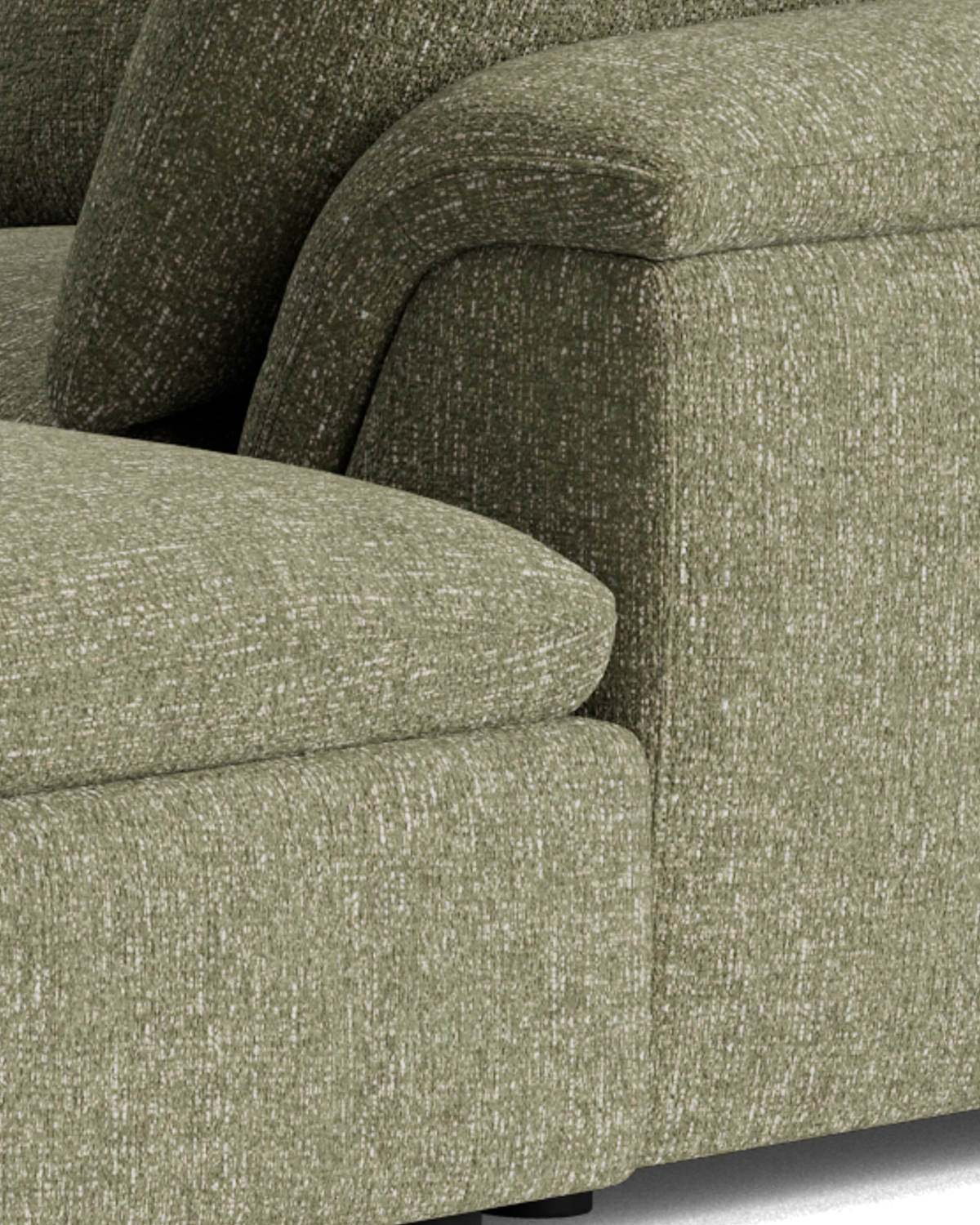 Melt 4 Seater Chaise Sofa - Fleck Olive