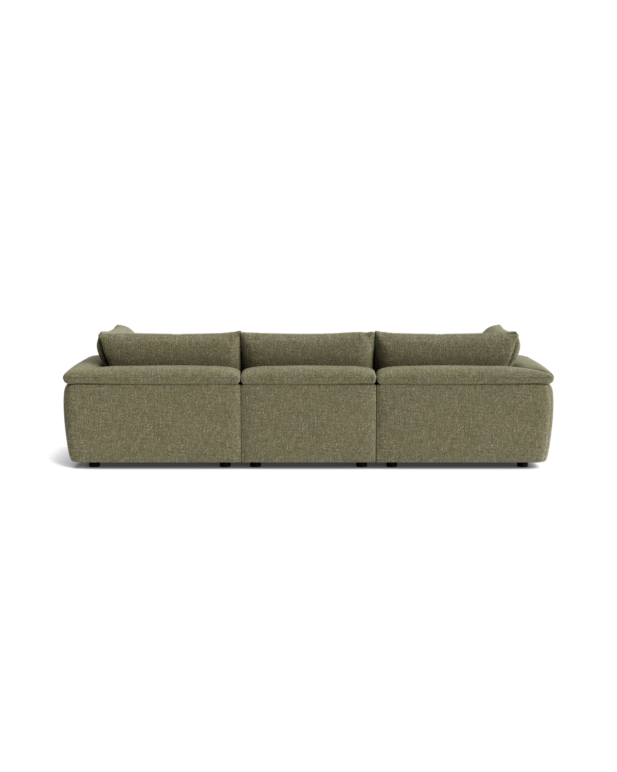 Melt 4 Seater Chaise Sofa - Fleck Olive
