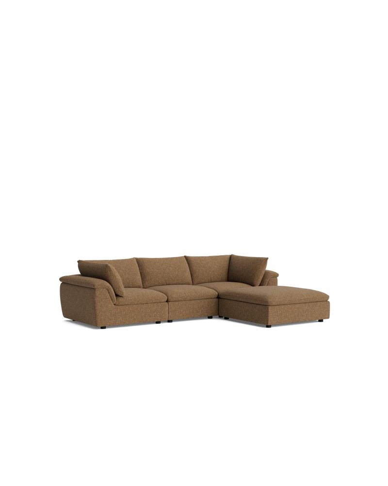 Melt 4 Seater Chaise Sofa - Fleck Ginger
